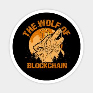 The Wolf of Blockchain Funny Bitcoin Wall Street Parody Crypto Pun Magnet